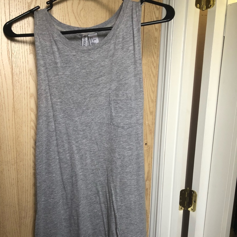 H&M divided tank t shirt dress grey small